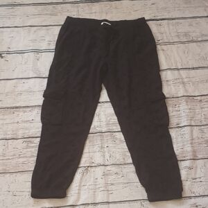 Sundance Black Viscose Eyelet Cargo Jogger Pants S
